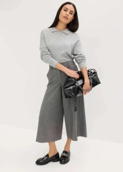 Hose mit Fischgrat in Wolloptik