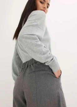 Hose mit Fischgrat in Wolloptik