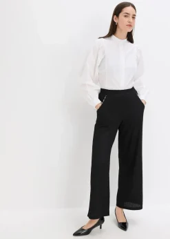 Hose mit Perlen Applikation aus strukturiertem Jersey