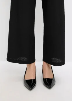 Hose mit Perlen Applikation aus strukturiertem Jersey