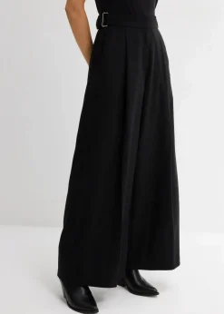 Hose mit Seitenschnallen aus Viskose-Mix