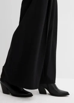 Hose mit Seitenschnallen aus Viskose-Mix