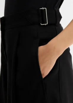 Hose mit Seitenschnallen aus Viskose-Mix