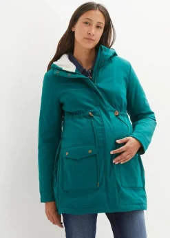 3-in-1 kuschelig gefütterte Umstands- und Tragejacke