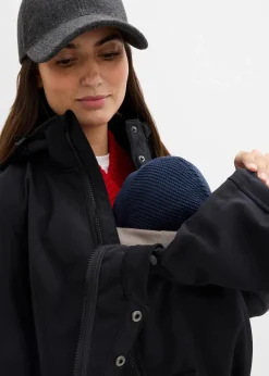 4-in-1 Softshelljacke mit Babyeinsatz zum vorne und hinten tragen