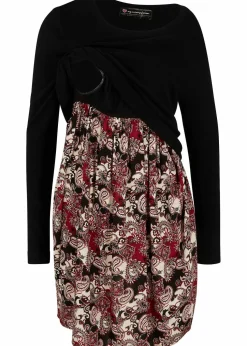 2-in-1 Umstand- und Stillkleid aus einer Materialkombination