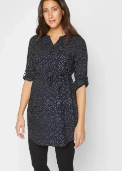 2-in-1 Umstands- und Stillblusenkleid aus fließender Viskose