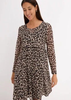 2-in-1 Umstands- und Stillkleid mit Leoprint