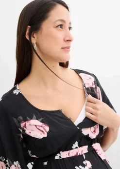 2-in-1 Umstands- und Stillkleid aus gewebter Viskose