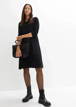 2-in-1 Umstands- und Stillstrickkleid mit Glanzgarn