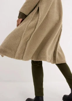 3-in-1 Umstandsmantel mit Trageeinsatz aus Teddyfleece