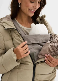 3-in-1 Umstandssteppmantel und Tragemantel mit recyceltem Polyester