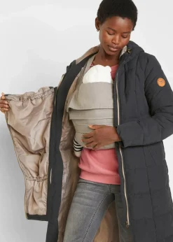 3-in-1 Umstandssteppmantel und Tragemantel mit recyceltem Polyester