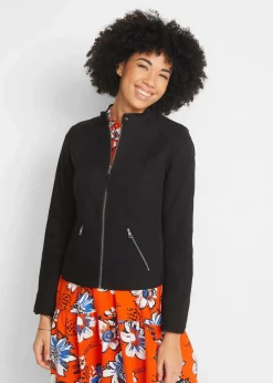 Jacke aus Baumwoll-Twill mit seitlichen Stretcheinsätzen