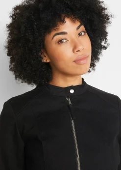 Jacke aus Baumwoll-Twill mit seitlichen Stretcheinsätzen