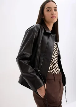 Jacke aus Lacklederimitat