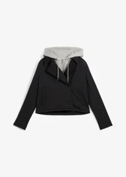 Jacke mit abgesetzter Kapuze