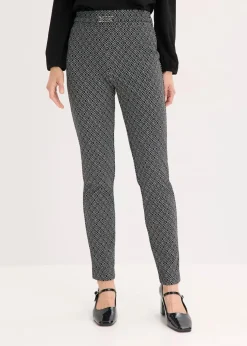 Jacquard Schlupfhose mit Schließendetail