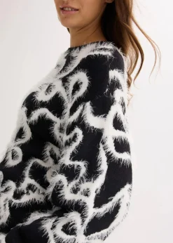 Jacquard-Pullover aus softem Viskose-Mix