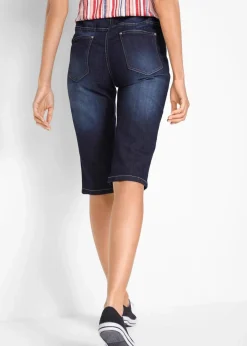 Jeans Bermuda Mid Waist mit gekrempeltem Saum