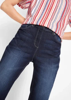 Jeans Bermuda Mid Waist mit gekrempeltem Saum