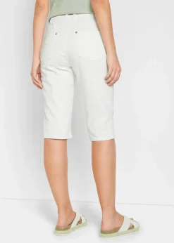 Jeans Bermuda Mid Waist mit gekrempeltem Saum