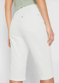 Jeans Bermuda Mid Waist mit gekrempeltem Saum