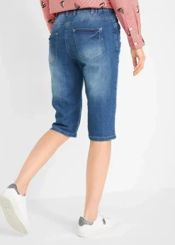 Jeans Bermuda Mid Waist mit gekrempeltem Saum