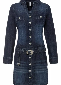 Jeans Kleid mit Gürtel