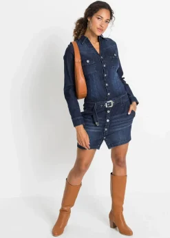 Jeans Kleid mit Gürtel