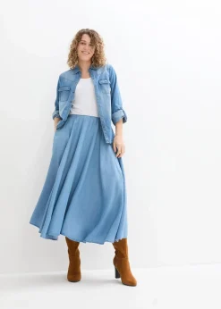 Jeans Rock, High Waist, Bequembund