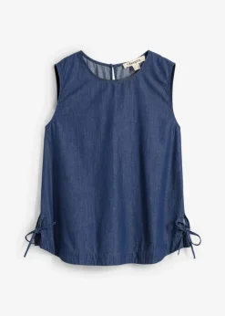 Jeans-Blusentop aus Bio-Baumwolle
