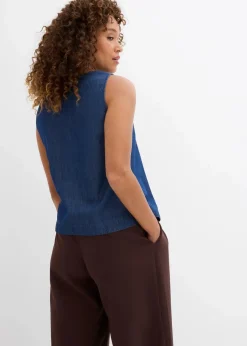 Jeans-Blusentop aus Bio-Baumwolle