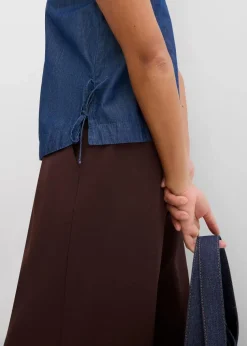 Jeans-Blusentop aus Bio-Baumwolle