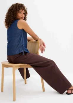 Jeans-Blusentop aus Bio-Baumwolle