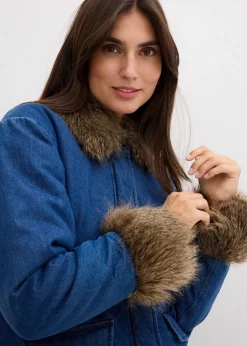 Jeansjacke, leicht wattiert