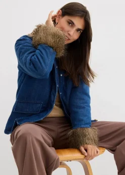 Jeansjacke, leicht wattiert