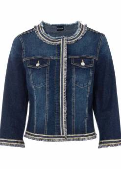 Jeansjacke mit Fransen