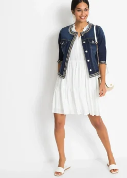 Jeansjacke mit Fransen