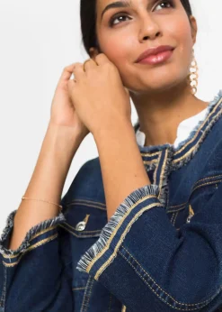 Jeansjacke mit Fransen