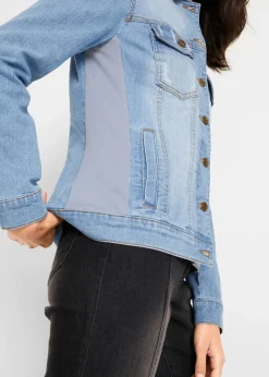 Jeansjacke mit seitlichem Rippeinsatz