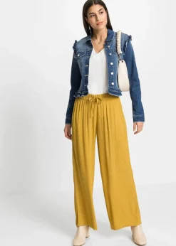 Jeansjacke mit Volants