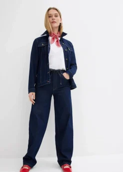 Jeansjacke, tailliert, mit Baumwolle