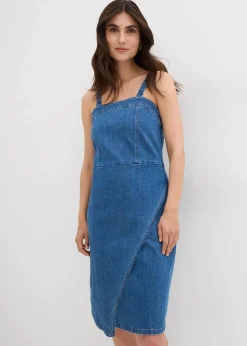 Jeanskleid in Wickeloptik