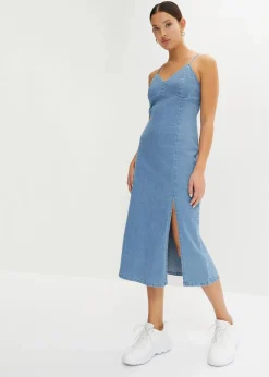 Jeanskleid mit Schlitz