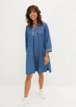 Jeanskleid mit Stickerei