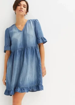 Jeanskleid mit Volants