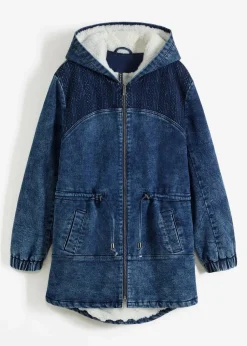 Jeans-Parka mit Teddyfell