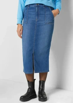 Jeansrock mit Schlitz