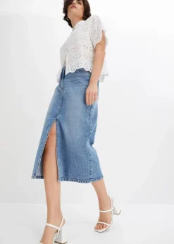 Jeansrock mit Schlitz